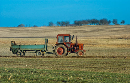 Tractor in field