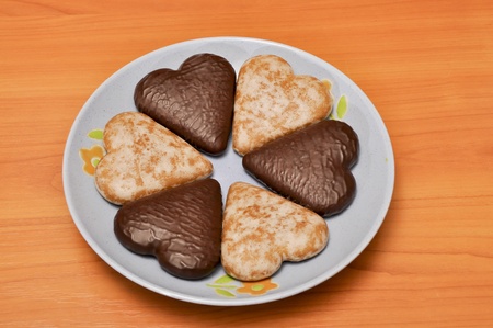 Chocolate covered gingerbreadの写真素材