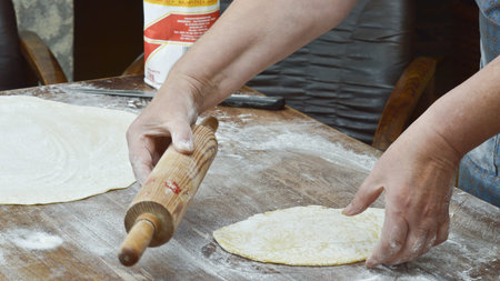 Hand making pasta