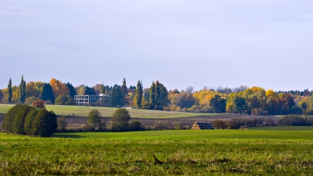 Autumn countryside viewの写真素材