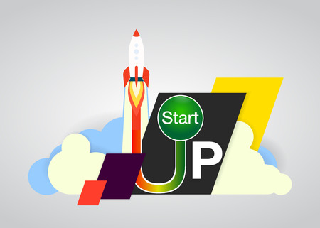 Start up concept. Typographic poster.のイラスト素材