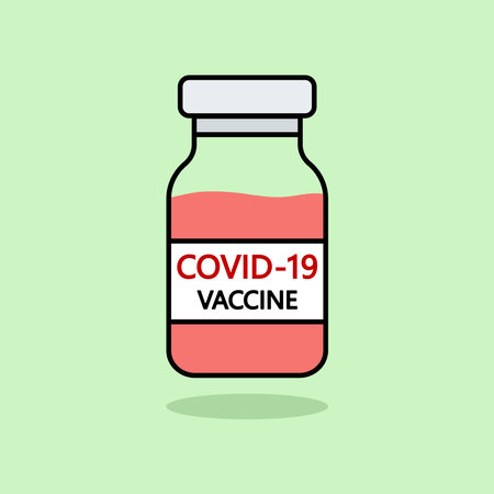 Coronavirus vaccine icon. Antivirus vaccination symbol. Covid-19. disease treatment. vector illustration.のイラスト素材
