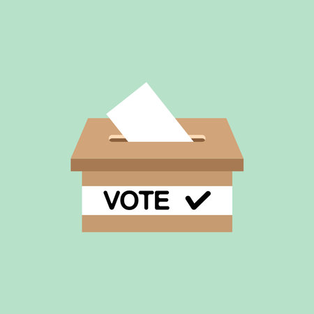 Voting concept vector illustration. Put the ballots in the ballot box.のイラスト素材