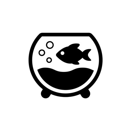 Vector illustration of a fish in an aquarium isolated on a white background.のイラスト素材
