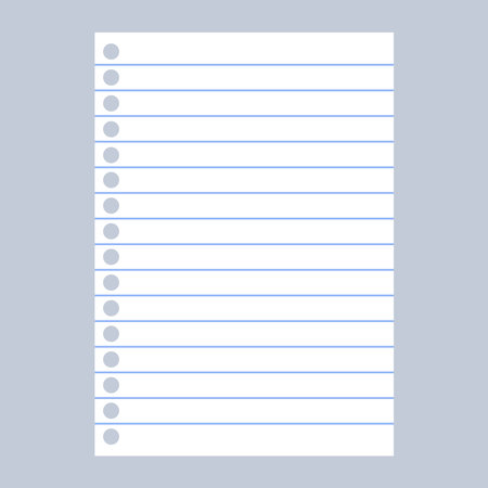 Blank sheet of notepad office paper, school supplies. vector illustrationのイラスト素材