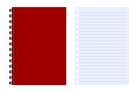 Blank sheet of notepad office paper, school supplies. vector illustrationのイラスト素材