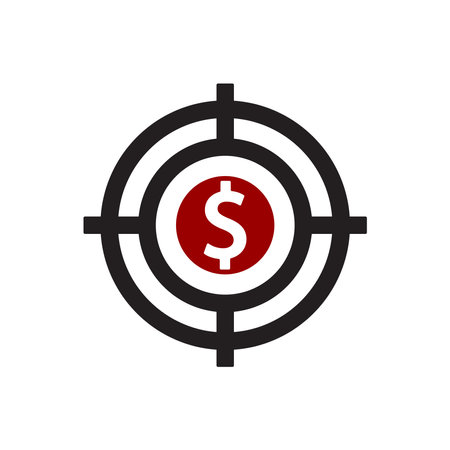 dollar target icon. Target with dollar sign. vector illustration.のイラスト素材