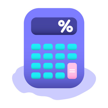 Calculator, mathematical device, financial analytics, accounting, business concept, economics. Vector illustration in cartoon style.のイラスト素材
