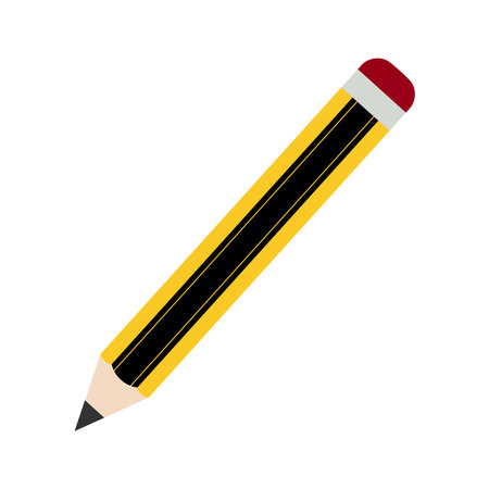 Pencil vector icon, artist tool, school supplies, stationery, flat design.のイラスト素材