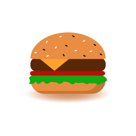 Cheeseburger vector icon isolated on white background.のイラスト素材
