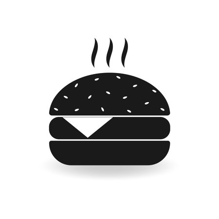 Cheeseburger vector icon isolated on white background.のイラスト素材