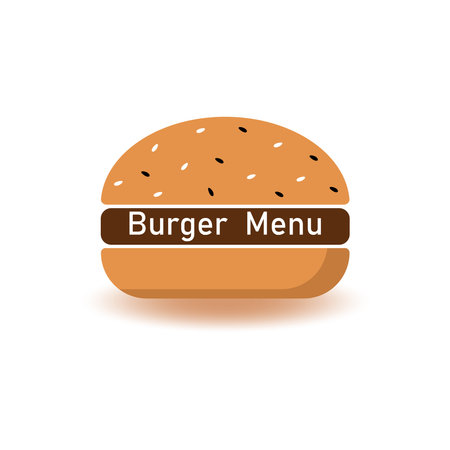 Burger vector icon isolated on white background.のイラスト素材
