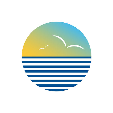 Creative nautical theme emblem isolated on white background.のイラスト素材