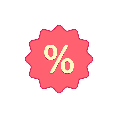 Vector pink icon for price tag, label, sale concept.のイラスト素材
