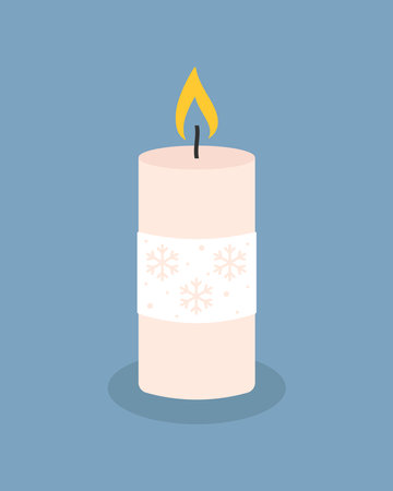 A lit candle. Symbol vector illustration isolated on white.のイラスト素材