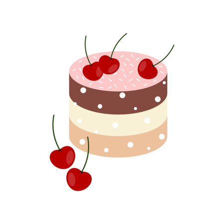 Cake icon, holiday symbol. vector illustration.