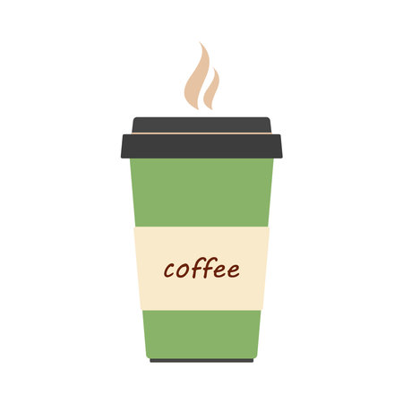 Disposable coffee cup isolated on white background.のイラスト素材