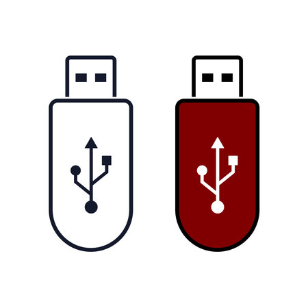USB icon symbol on white background.のイラスト素材