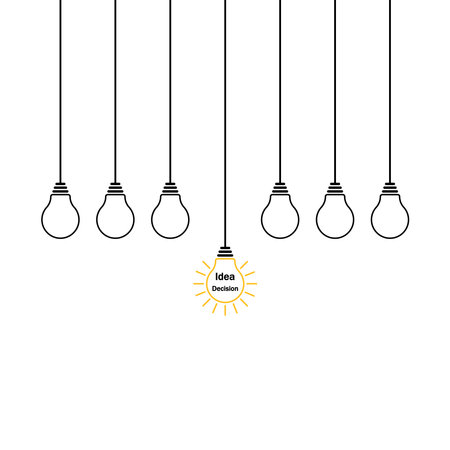 Light bulb design, creative idea concept. inspiration and solution. Vector illustration isolated on white.のイラスト素材