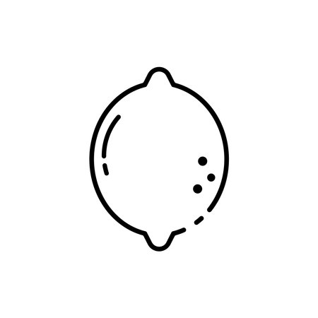 <p>Lemon icon isolated on white background, simple outline pictogram of citrus.</p>のイラスト素材