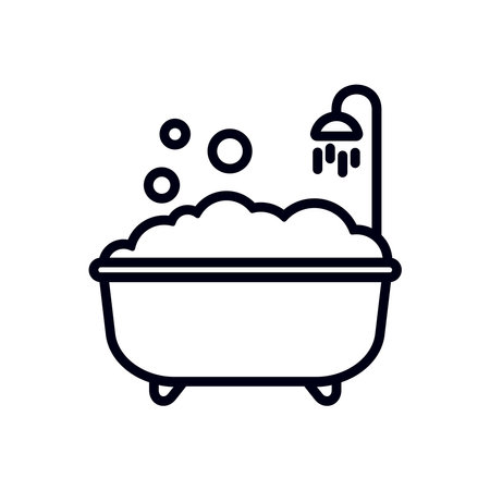 Foam bath vector icon isolated on white.のイラスト素材