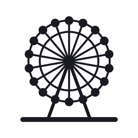 Ferris wheel vector icon. Amusement park sign, amusement park simple symbol.のイラスト素材