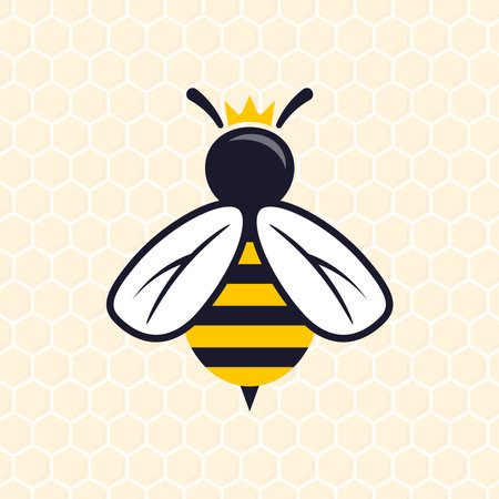 Creative design of queen bee. Vector illustration on a transparent background.のイラスト素材