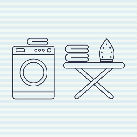 Concept of home tools, electrical appliances, equipment. Vector outline illustration.のイラスト素材