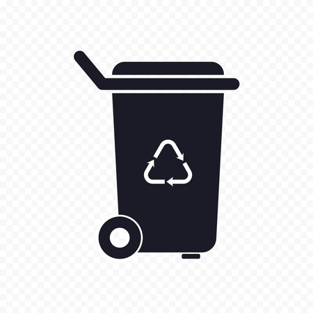 Recycle bin vector symbol, waste recycling basket silhouette.のイラスト素材