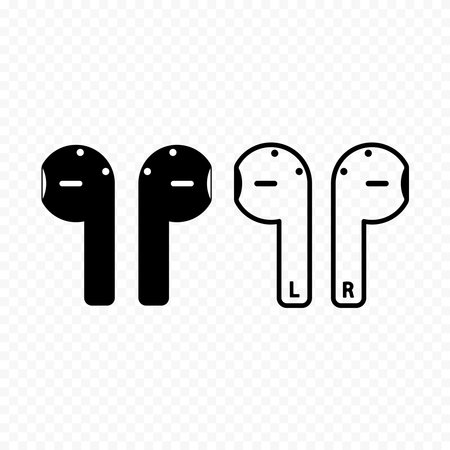 Wireless headphones. Sound technology device sign. Vector illustration.のイラスト素材
