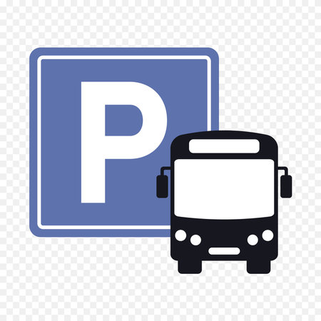 Bus parking sign. Public parking space symbol.のイラスト素材