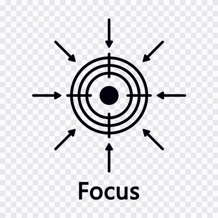 Achieving the goal. Focus sign and symbol. Vector illustration.のイラスト素材