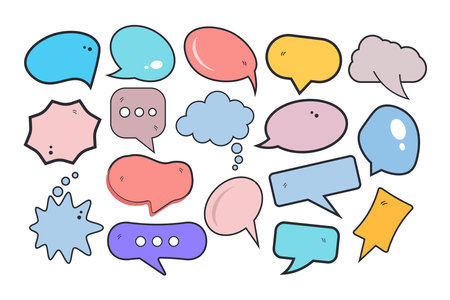 Empty speech bubbles for creative graphic design with text field.のイラスト素材