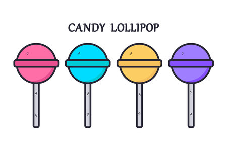 Lollipops, flat vector design, sweets concept.のイラスト素材