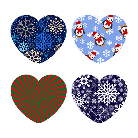 Abstract hearts in creative design, winter concept.のイラスト素材