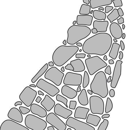 Winding stone path. Vector illustration.のイラスト素材