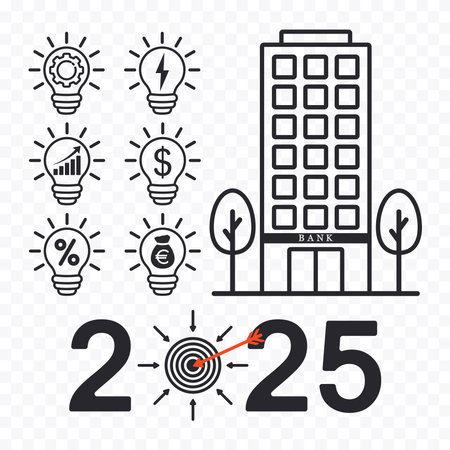 2025 year business strategy concept of target audience, creative thinking, solution, ideas and success.のイラスト素材