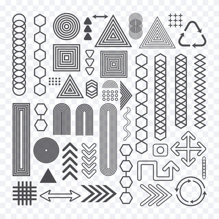 Abstract geometric shapes, modern collection of various graphic elements for design.のイラスト素材