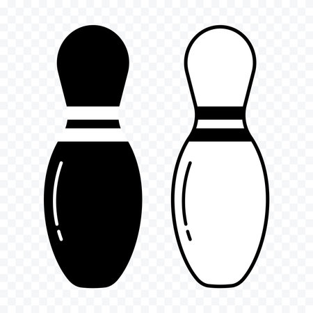 Bowling pins, design elements for active recreation and sports.のイラスト素材