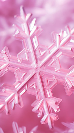 A beautiful pink snowflake.の素材