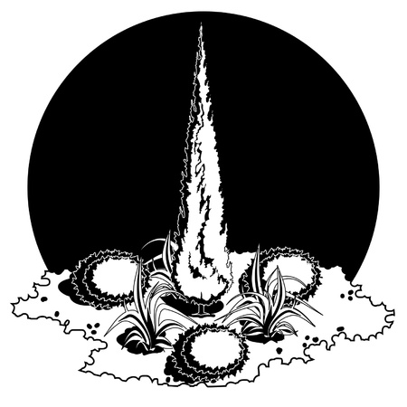 Landscape group - black-and-white sketchのイラスト素材