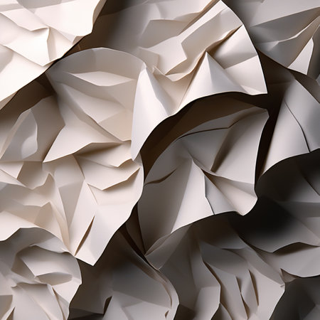 close up of crumpled paper as abstract background, 3d renderの素材