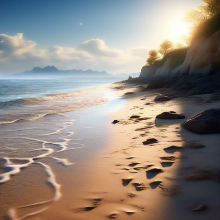 Beautiful seascape at sunrise. Composition of nature.の素材