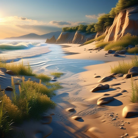 Beautiful seascape. Composition of nature. 3dの素材