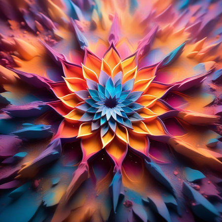 Macro closeup of fractal flower, digital artwork for creative graphic designの素材
