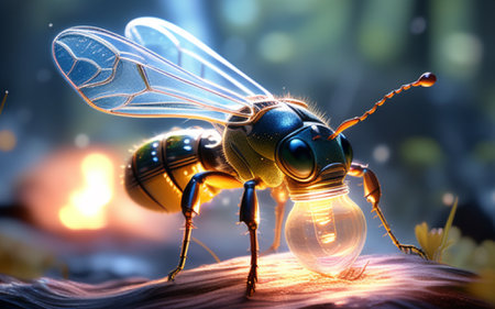 Vespula vulgaris insect on the book. 3d renderingの素材