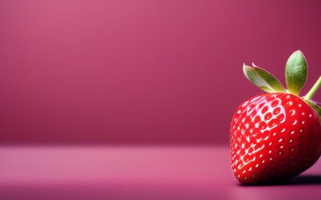 Strawberry on pink background with copy space for your text.の素材