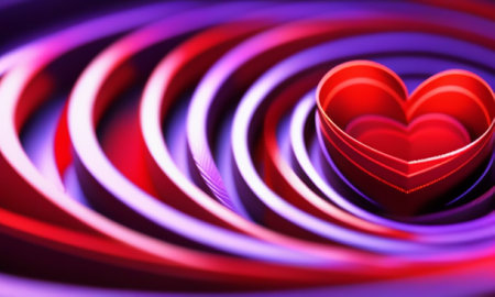 Valentine's day abstract background with heart. 3d renderingの素材