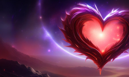 Valentine's Day background with heart and space for your textの素材