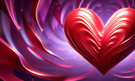 Valentines day abstract background with heart. 3D illustration.の素材